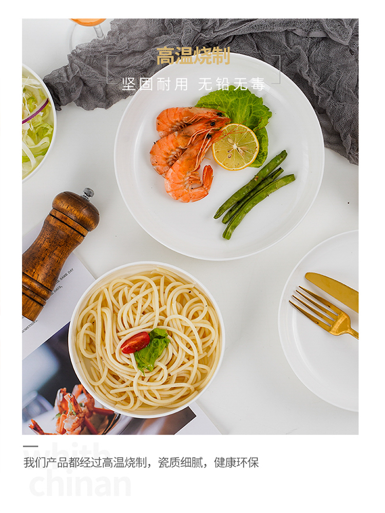 Jingdezhen pure white ipads porcelain child soup plate deep dish plate FanPan ceramic circular nest deep orifice plate