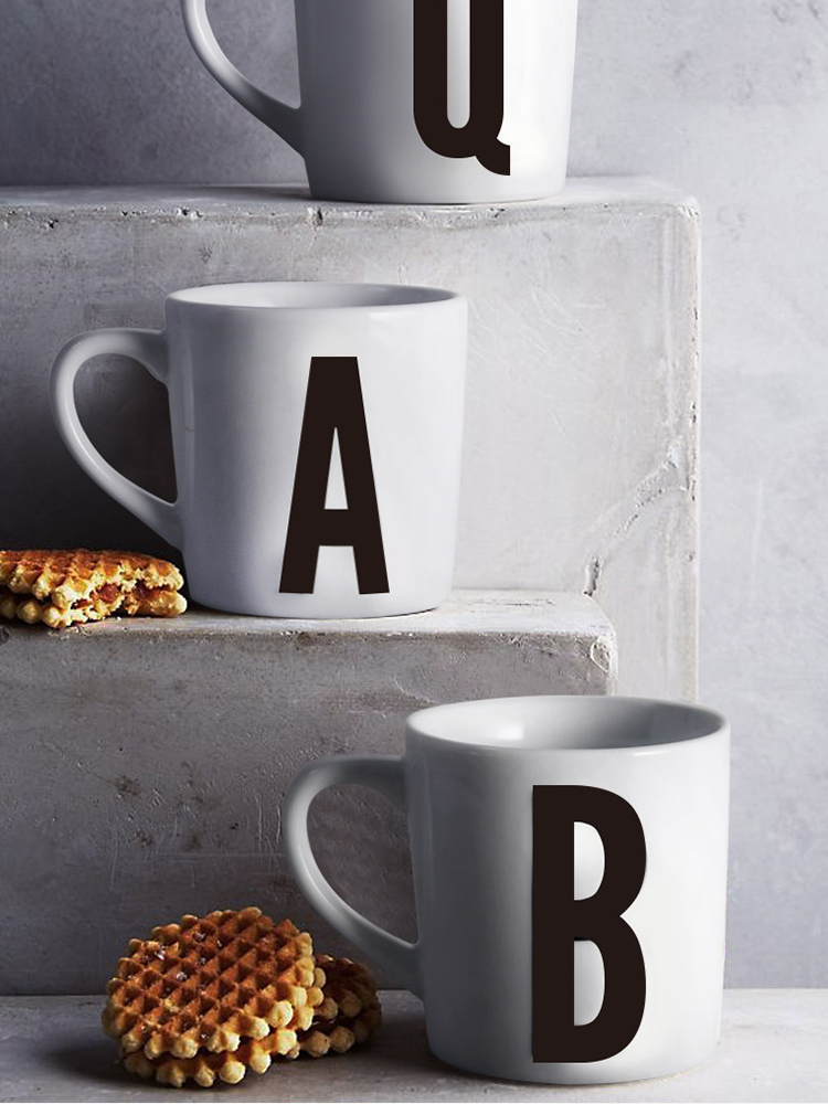 About Nine soil ins mark cup coffee cup contracted wind ceramic letters water cup for cup move couples the custom logo