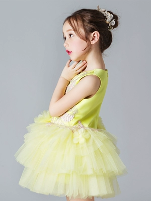 Hoa nở đầy màu sắc. Cô gái trẻ em ăn mặc trang phục nữ công chúa váy pettiskirt Liuyi trình diễn váy hè - Váy trẻ em bộ vest gile đẹp cho bé trai Váy trẻ em