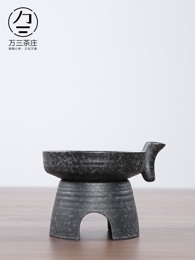 Three thousand creative ceramic tea village) restoring ancient ways suit household tea strainer mesh tea stainless steel insulation by hand