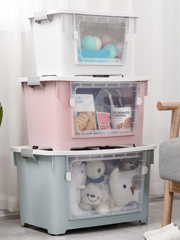 拾美 PP材质 透明视窗前开式收纳箱 50L 天猫优惠券折后￥29.9包邮（￥39.9-10）3色可选