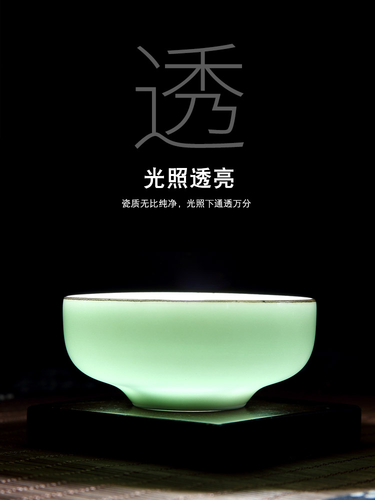 The Household of Chinese style longquan celadon ceramics hand - made lotus ceramics kung fu tea set teapot teacup tea tray is contracted