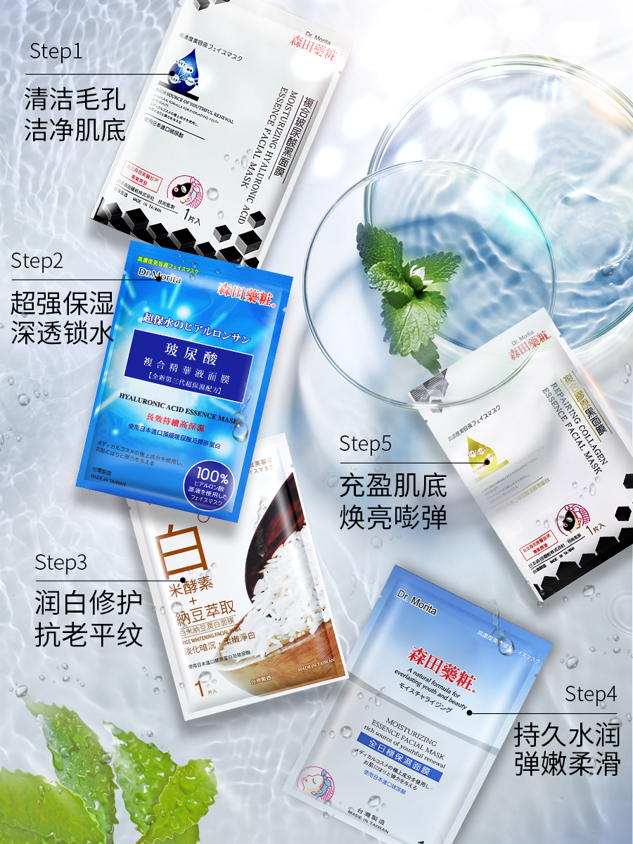 森田药妆 玻尿酸面膜套装 20片 图1