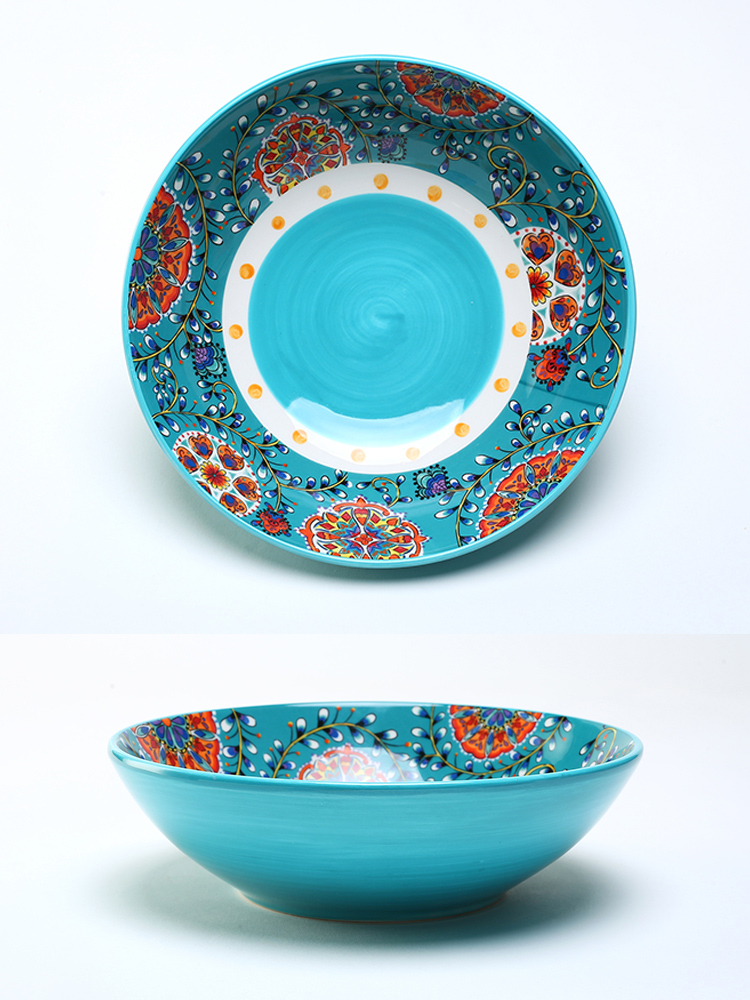 Ceramic tableware eight inches ball mercifully rainbow such as bowl bowl of individual creative move hand - made home soup bowl big rainbow such as bowl a salad bowl