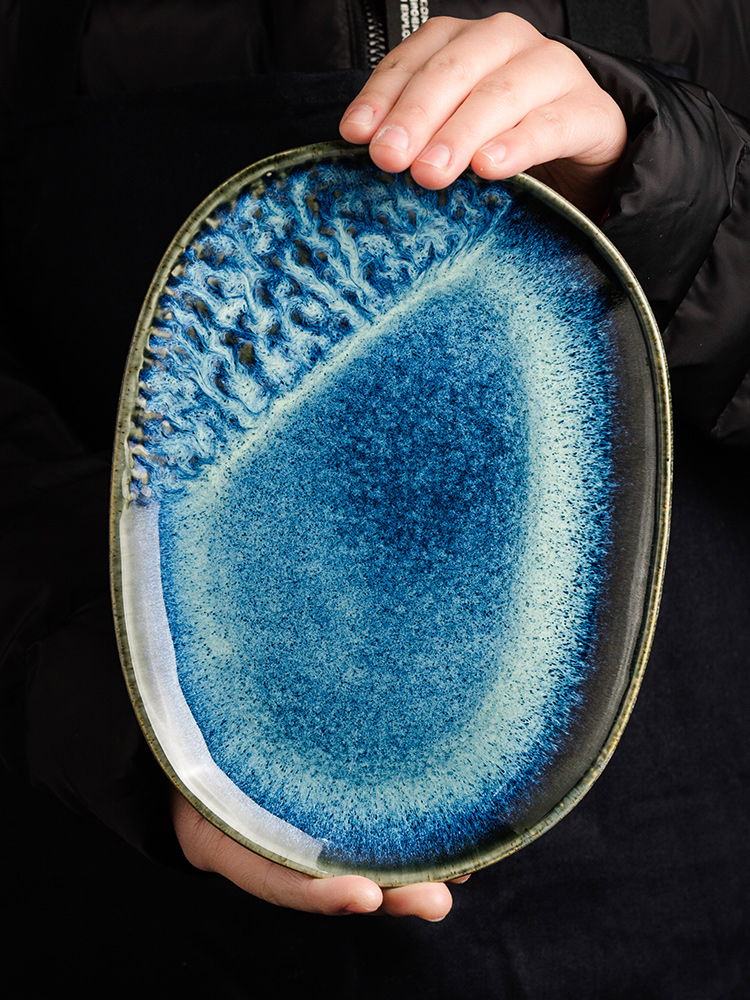 Porcelain color beauty creative variable glaze household bowls plates ceramic tableware special rice bowls bowl rainbow such as bowl dish plate of flat