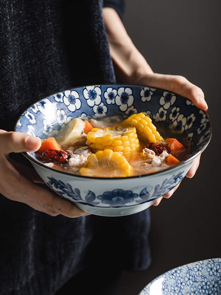 Jingdezhen ceramic creative Japanese mercifully rainbow such always pull rainbow such as bowl bowl salad bowl 5.75/6/7 inches household rainbow such use