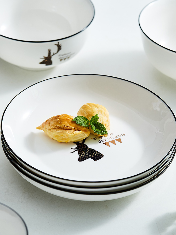 Jingdezhen ceramic tableware suit Nordic four dishes suit household eat bowl contracted dish bowl chopsticks combination