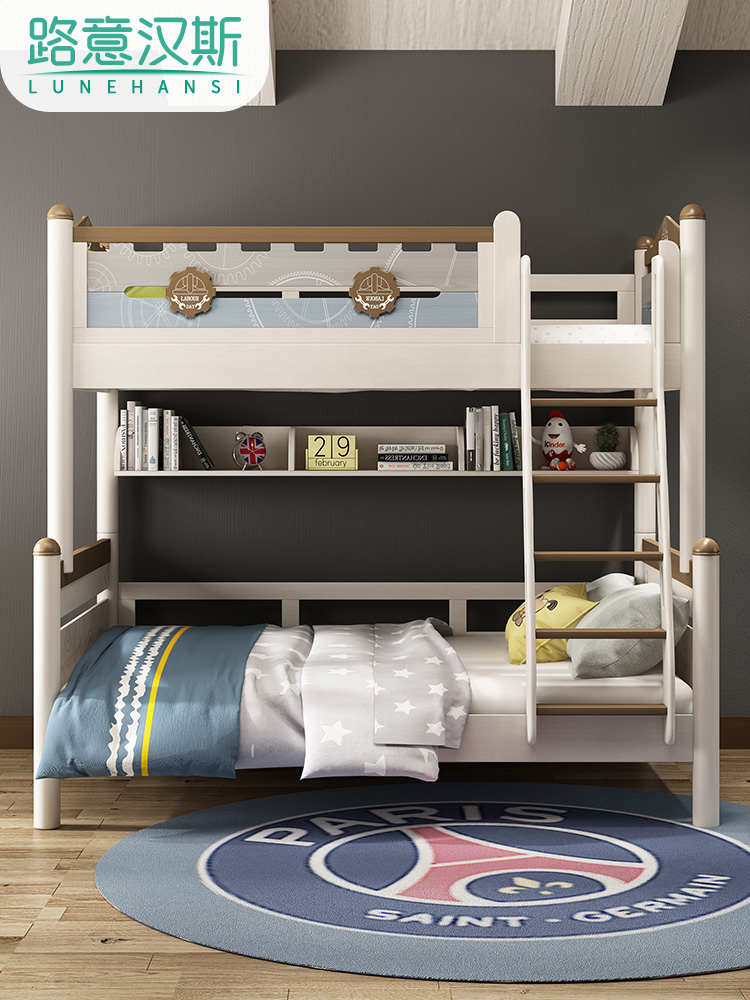 phòng mẹ và hai giường ngủ giường ngủ giường bunk cụm giường người lớn trẻ em trên giường tất cả trẻ em gỗ rắn