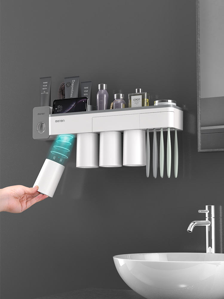 Magnetic Tumbler Set giữ bàn chải đánh răng cốc vài kệ đấm miễn phí lưu trữ phòng tắm tường tường kem đánh răng
