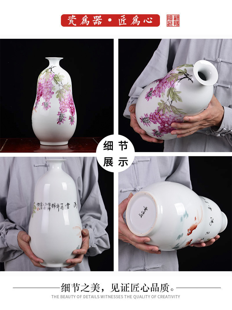 The Master of jingdezhen ceramics hand - made pastel vases, flower arrangement of prosperity home sitting room adornment is placed