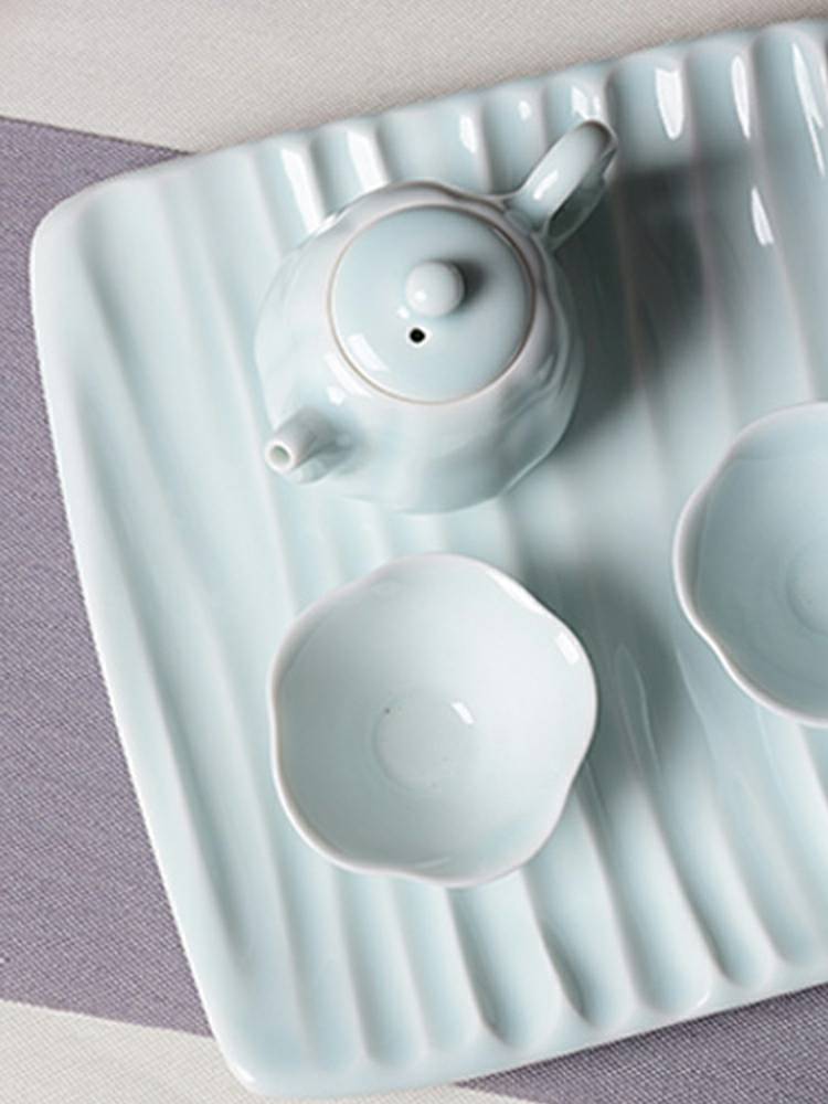 TaoXiChuan jingdezhen ceramic film blue pumpkin pot home a whole set of kung fu tea set sample tea cup
