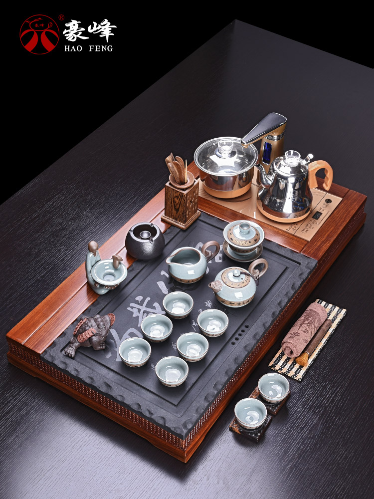 HaoFeng hua limu tea tray was kung fu tea set of a complete set of ceramic tea set automatic four one household electric heating furnace