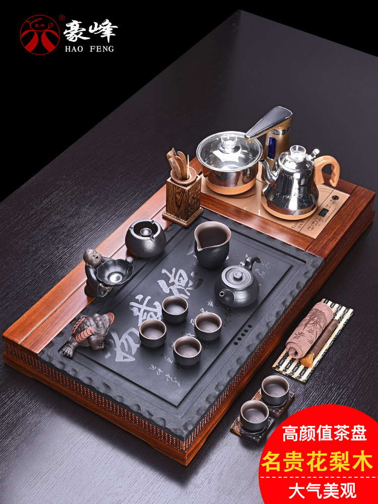 HaoFeng hua limu tea tray was kung fu tea set of a complete set of ceramic tea set automatic four one household electric heating furnace