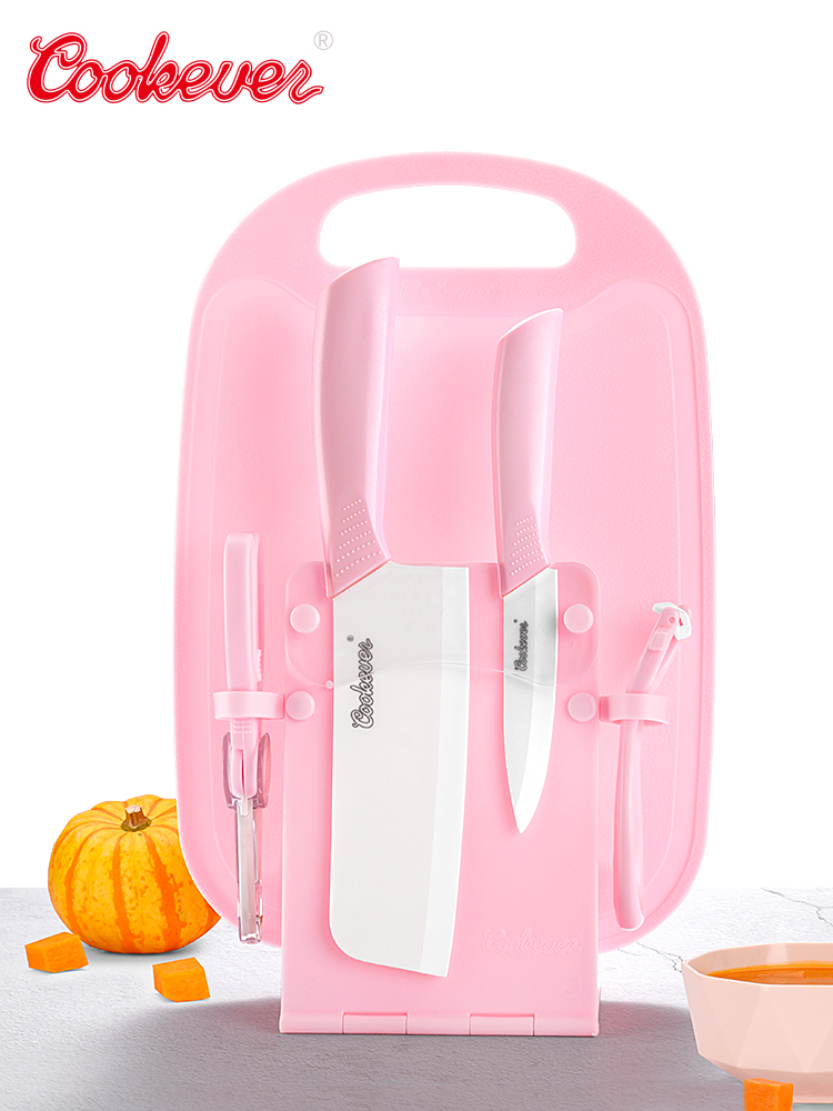 Cookever children see tool suit baby's tool ceramic knife baby home kitchen knife cutting board