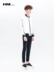 HIN Han Chong Giới nam Letter Trend In Áo khoác Ribbon Wind Tuổi trẻ Thời trang Tương phản Slim Jacket - Áo khoác