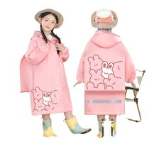 Childrens raincoat for boys and girls new full body kindergarten primary school students go to school with school bag poncho riding