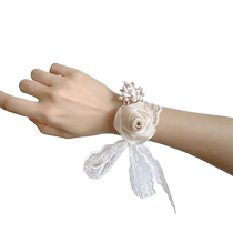 Wrist flower bridesmaids wrist flower sisters group hand flower stall beautiful rhinestone Korean style small fresh wedding bracelet