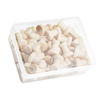 Boxed original wooden push pins I-shaped nails Felt wall cork board wooden push nails Kindergarten message board push nails Big head nails Solid wood small wall nails Small push pins Photo wall fixing pins Metal decoration
