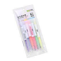 Fluorescent Pen Mark Pen Small Junior High School University College Students Special Key Eye Protection Eyekeeper Pen Color Thick and thick Light Silver Light Make Notes Large Capacity Macaron Double Head Fluorescent Handbill Pen