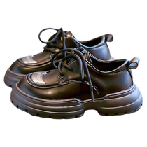 Boys Leather Shoes 2024 Autumn New Style Girls Students Soft-soled Fashionable Lace-up Princess Shoes for Boys and Girls Fashion Shoes