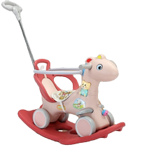 Rocking horse Trojan horse childrens rocking horse baby yo-yo car two-in-one baby anti-rollover toy can be rocked slid and anti-fall