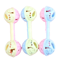 Cross-border double-headed hand rattle soothing hand toy baby loves educational rattle baby holding bell is fun