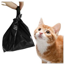 Cat poop bag garbage bag poop scooper small pet cat dog poop disposable handbag black poop pick-up bag