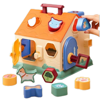 Geometric shape matching building block box six-sided box six-sided baby switch box early education educational toys 1 to 2 years old