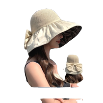 Muji MUJI hat womens summer sun protection sun protection bow fisherman hat face-covering sun hat