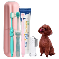Dog and cat toothbrush and toothpaste set for pets puppy brushing tool tooth cleaning and bad breath removal edible
