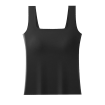 Long seamless bottoming vest womens suit with anti-see-through and no-wear bra all-in-one bra summer thin sling chest pad