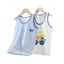 Childrens vest sports summer thin tops waistcoat cartoon boys and girls inner wear bottoming shirt suspenders quick-drying stripes