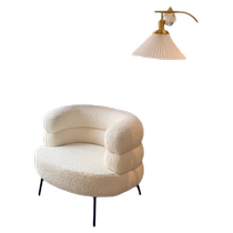 Internet celebrity BOBO lamb velvet lazy sofa chair single living room bedroom balcony casual makeup chair dressing table stool