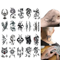 Autocollant de tatouage totem à motif de bras imperméable longue durée poitrine masculine et féminine dragon vert tête de loup couverture daigle tatouage de cicatrice simulation à base de plantes