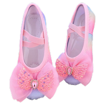 Childrens dance shoes childrens rainbow angel ballet soft-soled practice shoes girls Chinese dance performance cat claw dance shoes