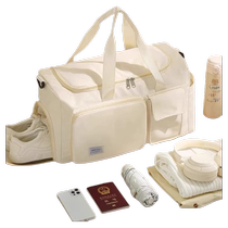Large-capacity removable pole luggage bag portable travel bag dry and wet separation fitness bag back-to-school storage bag foldable waterproof