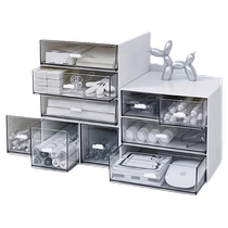 Storage rack desktop transparent acrylic storage box drawer-type dormitory desk stationery foldable miscellaneous storage box