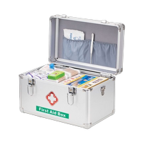 Household medicine box multi-layer first aid box aluminum alloy medicine box size large capacity storage health care home suit box