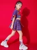Girls Street Dance Set Phiên bản Hip Hop mới của Hàn Quốc áo sơ mi ngắn tay rốn - Trang phục
