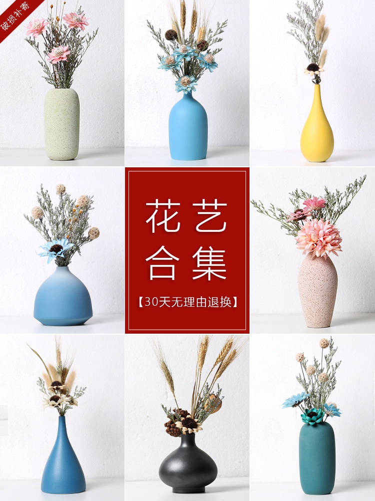 Khô tự nhiên hoa bó hoa thật bất tử với một bình hoa tươi Set Decoration đồ nội thất phòng khách nhỏ.