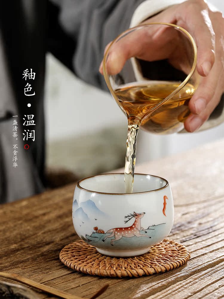 Jingdezhen pure manual your up kung fu tea master cup single CPU hand - made ferro, sample tea cup single ceramic cups