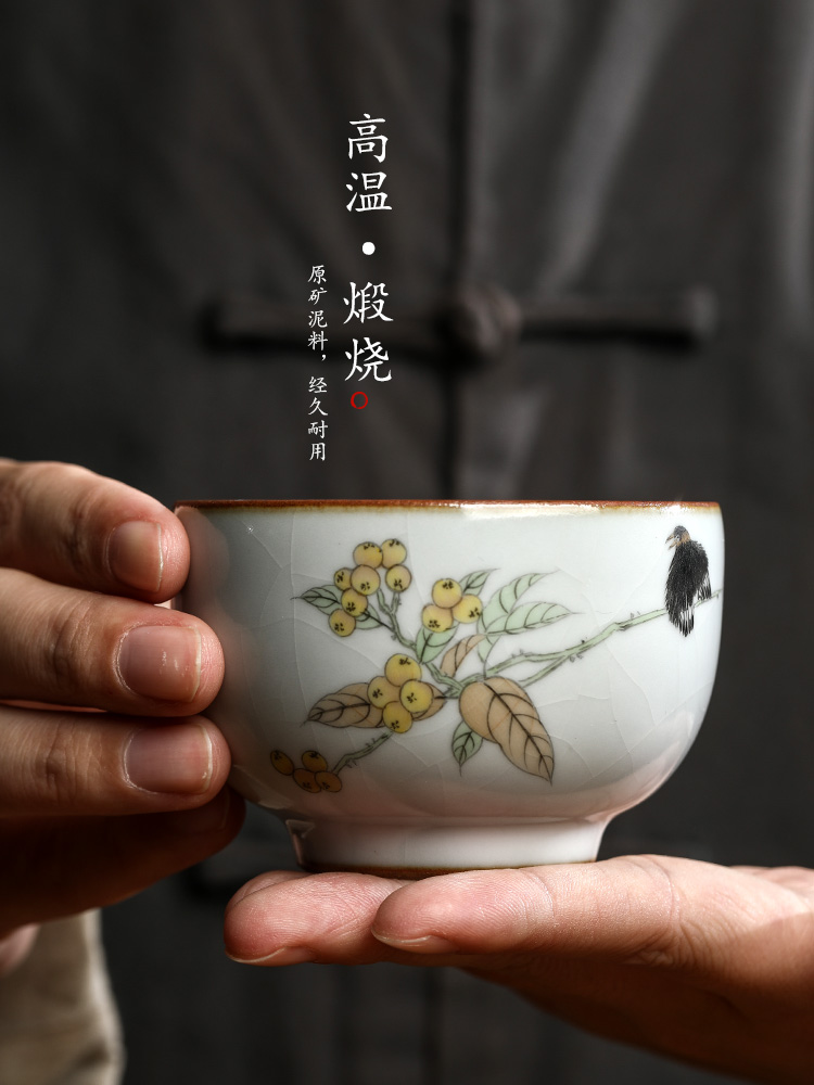 Pure manual your up sample tea cup single CPU jingdezhen kung fu tea master cup hand - made painting of flowers and ceramic tea set only