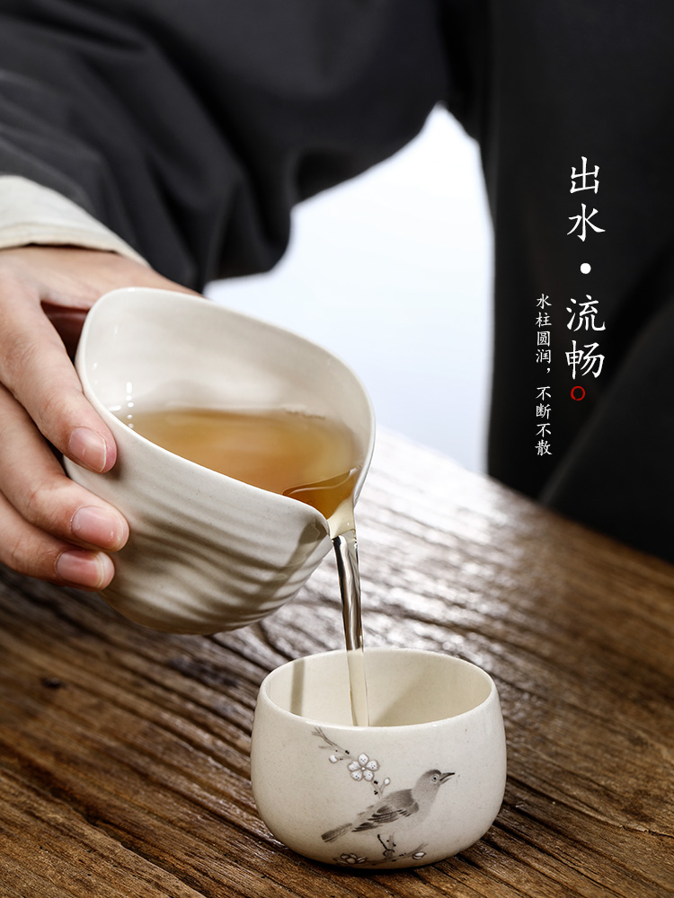 Pure manual points of tea ware jingdezhen ceramic plant ash fair keller kung fu tea set high temperature resistant individual tea accessories