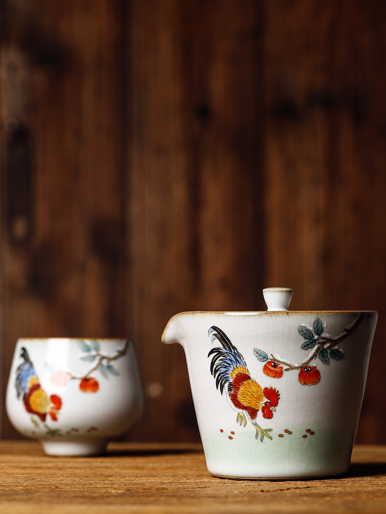 Kombucha tea hand grasp pot of hot tea prevention large tea tureen your up hand - made big chicken jingdezhen tea cups