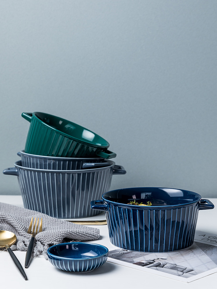 Nordic web celebrity ins wind ears soup bowl rainbow such use ceramic bowl a single large household creative individuality creative dishes