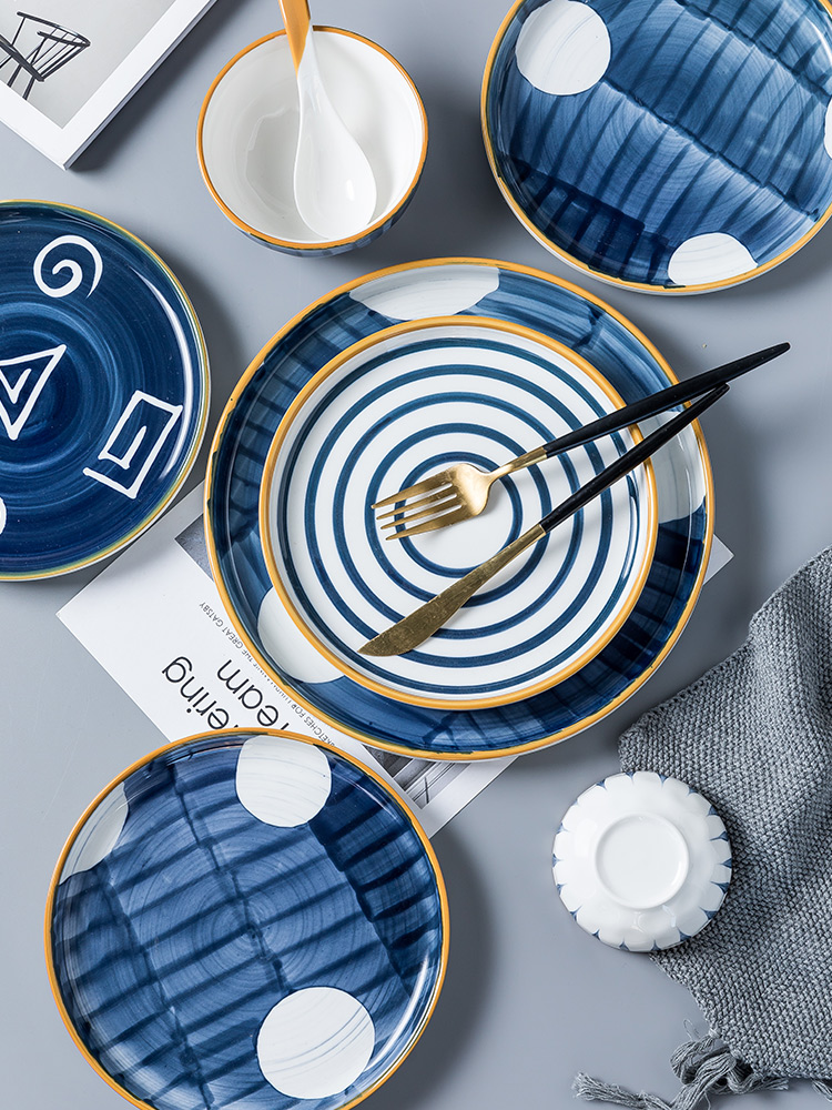 Beijing sakura dishes suit household Japanese bowl of creative move Nordic ins wind jingdezhen ceramic bowl dish of tableware