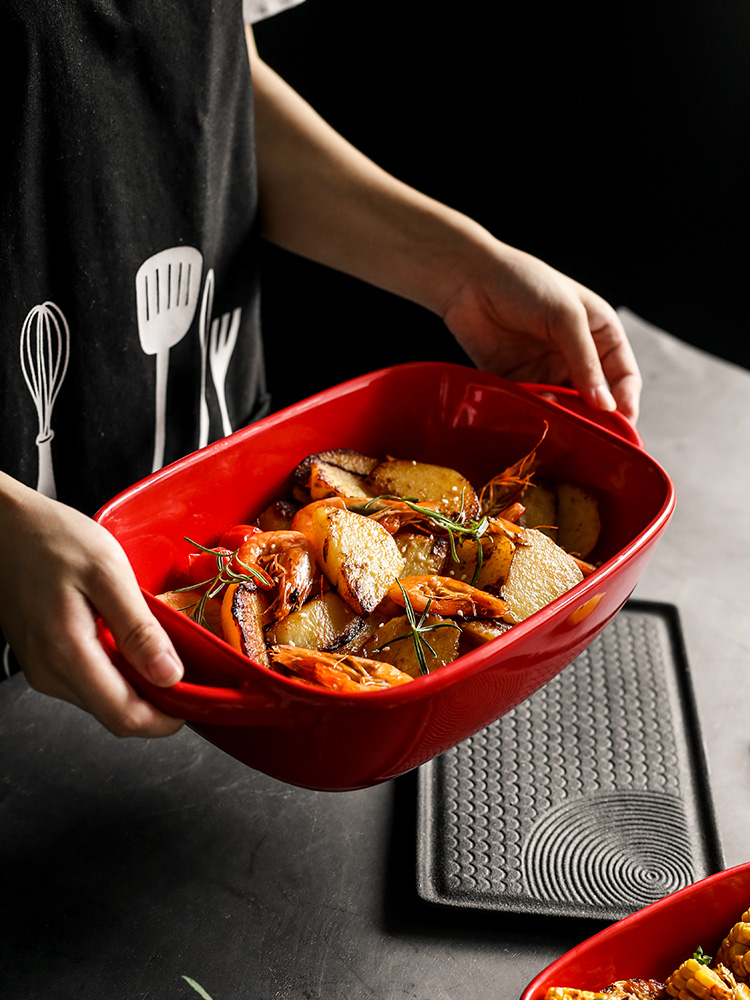 Ceramic baking pan bake bowl for FanPan tableware special creative household microwave oven dish dish dish bowl