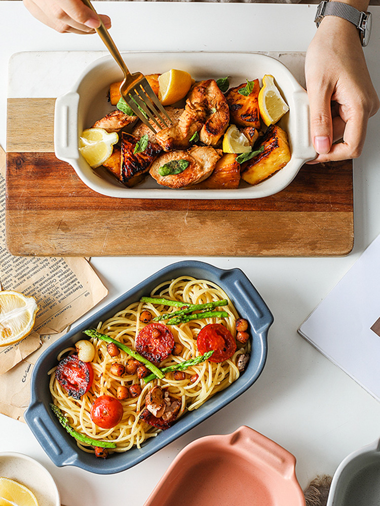 For job baking oven roasted bowl pan ceramics western food oven dedicated plate creative dishes of household