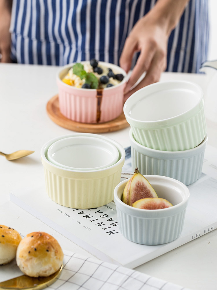 Nordic shu she ceramic baking baking mold baking bowl bowl pudding steamed egg cup bowl home ideas for their jobs
