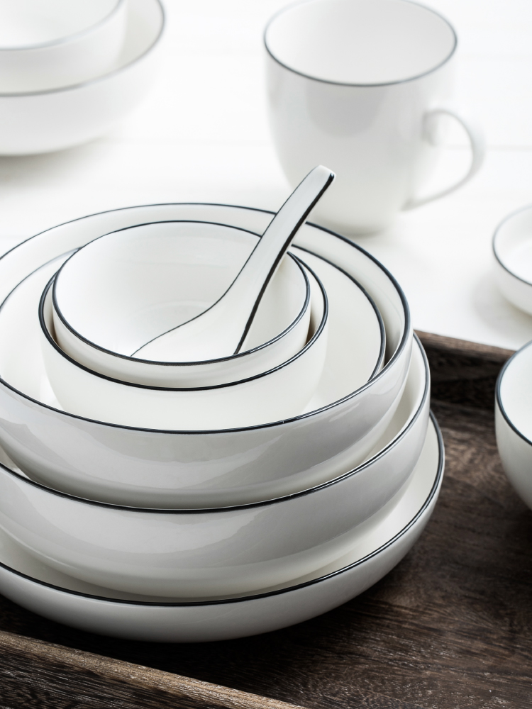 Tableware suit 56 head dishes contracted Chinese chopsticks combination Japanese ceramic plate 10 bowl dishes